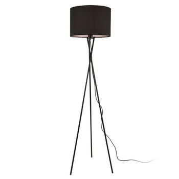[lux.pro]® Lámpara De Pie Grenoble - 154 Cm - Diámetro 38 Cm - Diseño Moderno - Lámpara De Metal - Pantalla Negra