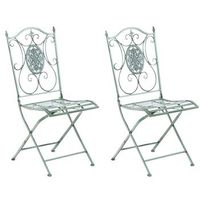 pack de 2 sillas de jardin sibell plegables metal verde antiguo 49x42x915 cm clp