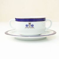 juego de boles consome de porcelana blanca 24 piezas duisburg 12 boles consome con asas 35 cl 12 platillos para tazas azul cobalto y filo de oro