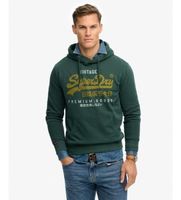 superdry para hombre m2014380a sudadera con capucha vintage logo verde xxl casual algodon