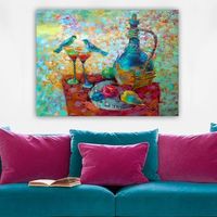 pintura decorativa lienzo 18840185070100 multicolor 70x100 cm