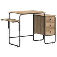 escritorio con almacenamiento roble artisan 120 x 50 x 75 cm vidaxl