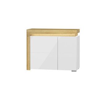 Bufé con 2 puertas led teo blanco y madera