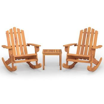 Juego De Muebles De Jardín Adirondack 3 Piezas | Mobiliario De Jardín Madera Acacia