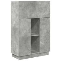 escritorio  mesa de trabajo con estante gris concreto 715 x 315 x 1065 cm
