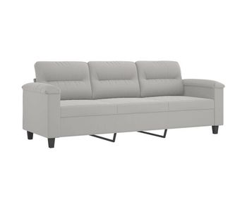 Sofá de 3 plazas - sofá de salón de tela de microfibra gris claro 180 cm