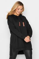sudadera negra con capucha detalle en cordones mujer curvy y tallas grandes yours