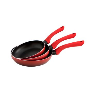 Set 3 sartenes aluminio roja 20-24-28 cm