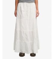 superdry para mujer w7210412a falda tiered maxi blanco roto xs casual algodon