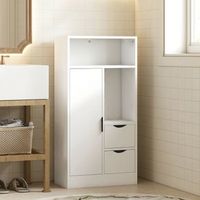 mueble de bano de melamina de madera homcom 50x25x100 cm blanco