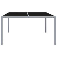 mesa de jardin  mesa de exterior de acero y vidrio gris 130x130x72 cm