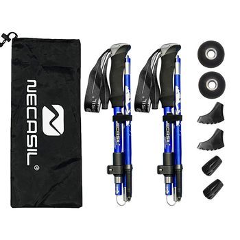 Bastones De Senderismo Ultraligeros 5 Tramos 1 Par Blue