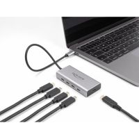 hub delock 5 puertos 10 gbps usb type-c con pd 85 w cable 30 cm