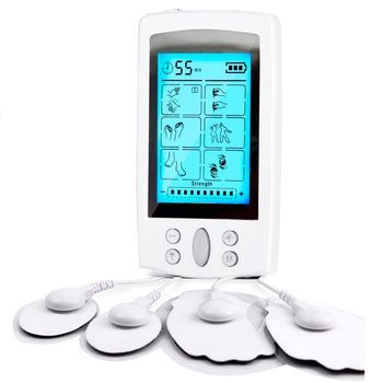 Ems Electroestimulador Muscular Mhd-zzb16 Portátil. 16 Modos, 20 Intensidades, 2 Canales. Tamaño Compacto, Batería Recargable. 5x1x9,5 Cm. Color: Blanco