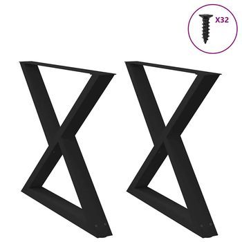 Patas Para Mesa De Comedor (2 Unidades), Color Negro, 90 X (72-73,3) Cm, Acero Vidaxl