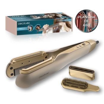 Plancha De Pelo Con Aire Airlisse 2in1 Forcedry Champagne. 1000w, Flujo De Aire 19,7m/s, 2 Cabezales Imantados