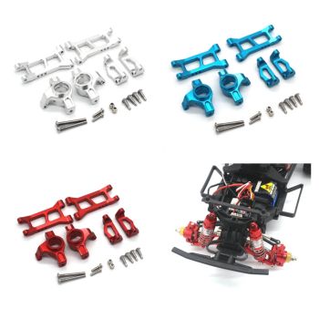 Piezas de coche RC de metal completo mejoradas: brazos de suspensión delantera, tazas de dirección, bujes C, asientos pa