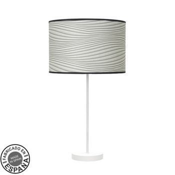 Sobremesa alto moda 1xe27 blanco/surco gris 63x30x30 cm