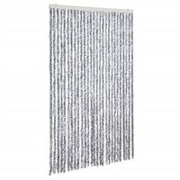cortina mosquitera  mosquitera chenilla blanco y gris 118x220 cm