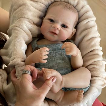 Muñecas OtardDolls Elijah Boy de 19 pulgadas, muñecas de vinilo de silicona suave de cuerpo completo, muñecas pintadas y lavables, juguetes para regalo de Navidad, Muñecas Reborn