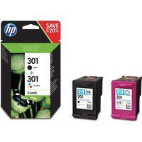 hp 301 black  tri-colour ink cartridges - twin pack black