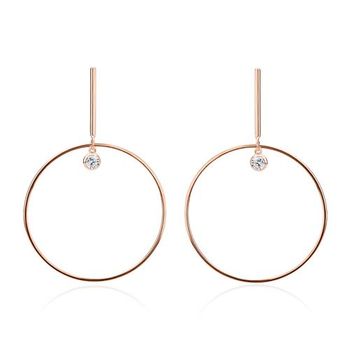 Pendientes de plata 925 bañados en oro rosa con circonita para mujer