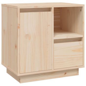Mesita De Noche Madera Maciza De Pino 50x34x50 Cm Vidaxl