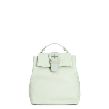 mochila con solapa con estampado de monograma en relieve green