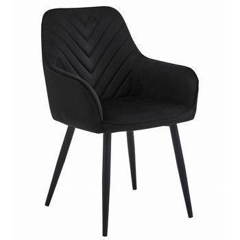 Silla De Comedor Terciopelo Valora Waav Asiento De Terciopelo Negro