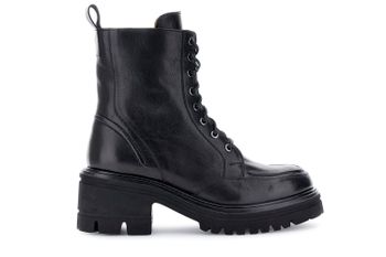 botines de piel con cordones black
