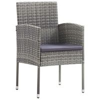 2 uds sillas de jardin  silla de exterior  sillon jardin con cojines grises ratan sintetico gris