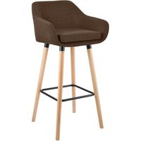 taburete de barra grant tela marron 46x55x99 cm clp