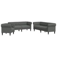 sofa de sala 3 uds gris oscuro tela vidaxl