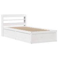cama individual  cama de adulto  estructura de cama con cabecero madera pino blanco 90x190 cm
