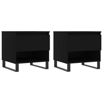 Pack 2 Uds Mesas De Centro，mesa Auxiliar，mesa De Café Madera De Ingeniería Negro 50x46x50 Cm
