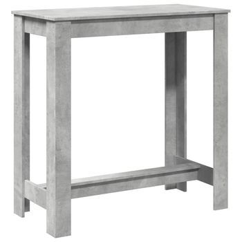 Mesa Alta De Bar Madera Ingeniería Gris Hormigón 102x50x103,5cm Vidaxl