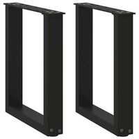 patas para mesa de centro en forma de u 2 unidades color negro 28 x 42-43 cm acero vidaxl