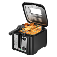 aigostar olivia - freidora con capacidad de 25 l 1650 w libre de bpa con ventana transparente control de temperatura e indicador negra