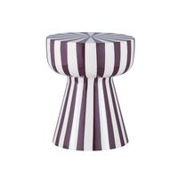 mesa auxiliar de acero esmaltado con rayas violeta