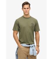 superdry para hombre m1012210a camiseta grafica merchant store verde m casual algodon manga corta