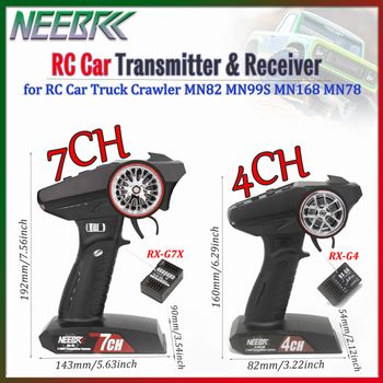Transmisor y Receptor para Auto RC, 7CH 4CH 2.4G, Control Remoto Digital con Receptor RX-G7X/RX-G4 para Auto RC Crawler MN82 MN99S