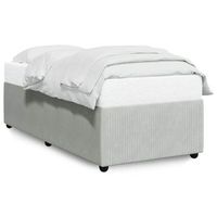 cama individual  cama de adulto  estructura de cama sin colchon terciopelo gris claro 90x200 cm