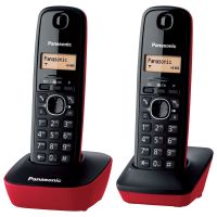 panasonic kx-tg1612 telefono inalambrico dect duo rojo