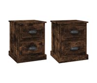 vidaxl mesita noche 2 uds madera contrachapada roble humo 39x39x475cm