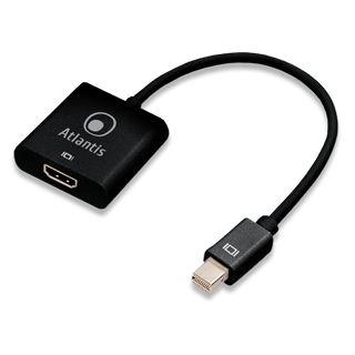 Atlantis Land A04-MINIDP_HDMI adaptador de cable de vídeo 0,2 m Mini DisplayPort HDMI tipo A (Estándar) Negro