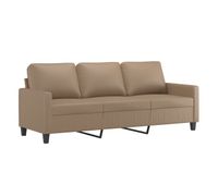 vidaxl sofa de 3 plazas de cuero sintetico color capuchino 180 cm