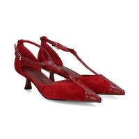 bibi lou zapatos de tacon bajo mujer - rojo talla 37