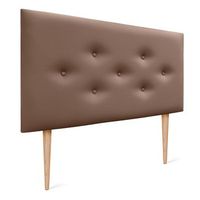dhome cabecero de polipiel con 3 hileras intercaladas de botones y patas cabezal tapizado cama lujo arcilla 90cm