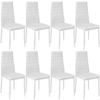 8 sillas de comedor con acolchado polipiel 41 x 45 x 985 cm blanco