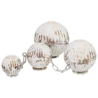 set de 4 jarrones de metal blancos 55x12x13 cm